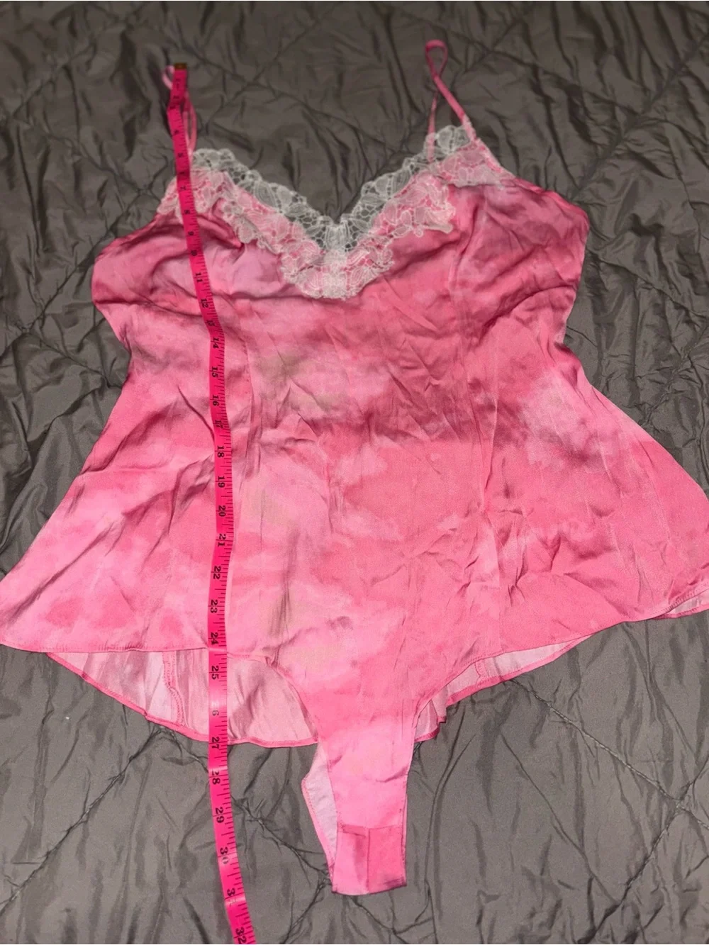 Free People Pink Satin Lace-Trim Fairy Barbie Lingerie Romantic Grunge